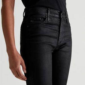 Adriano Goldschmied The Farrah High Rise Skinny Ankle Super Black Leatherette